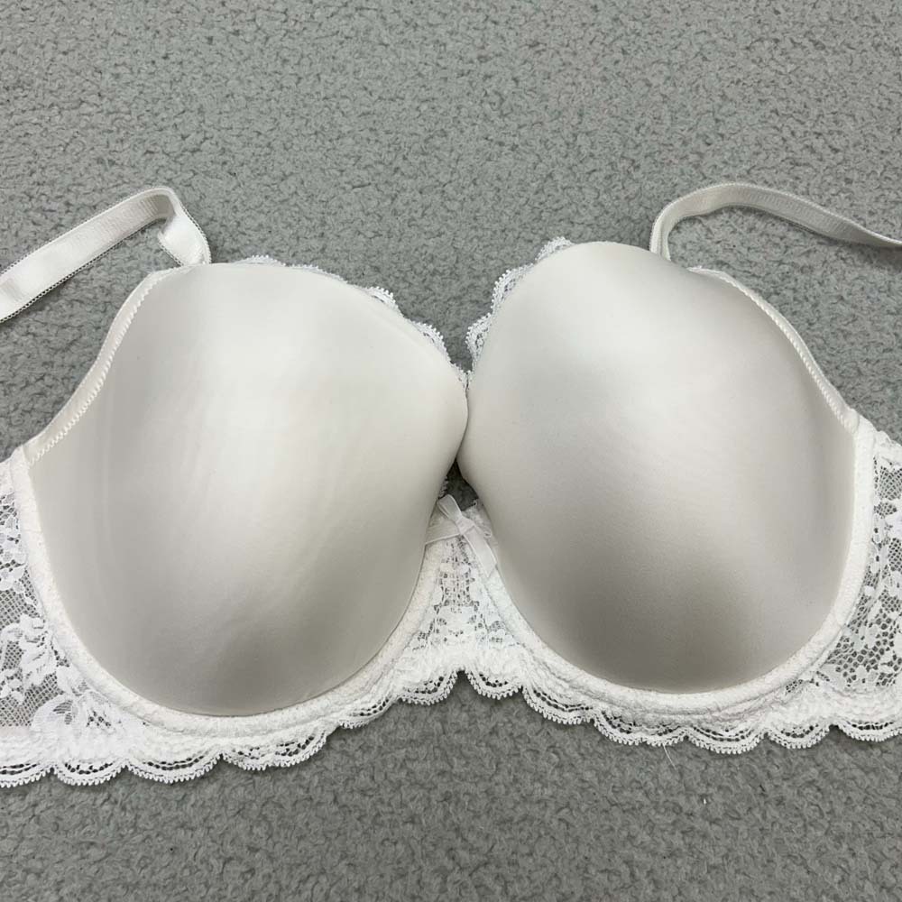 Victoria's Secret Bra 38DD Demi Bra Dream Angels Lined Lace Underwire White
